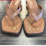 frame denim FRAME Le Carbon Leather Thong Sandals - Tobacco size 7 $375 boho classic spring Photo 4