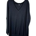 Three Dots Black Super Soft Cozy Long Sleeve V Neck Tunic Sweater Women's XXL Photo 0