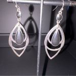 Lia Sophia Silver and Black Geometric Earrings Photo 1