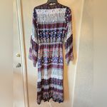 Saachi Printed Tie Waist Kimono size small Blue Photo 5