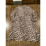 Elaine Turner  Leopard Long Sleeve tunic Swing knee length silk Dress V Neck S Photo 3