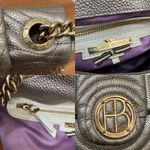Henri Bendel  Metallic Silver Pewter Quilted Chain Flap Shoulder Crossbody Bag Photo 9