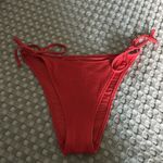 Aerie  Coral Ribbed Tie-Side Bikini Bottom Photo 1