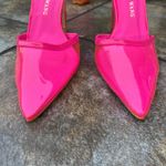 NEW Azalea Wang Crazy Neon Hot Pink Clear Pointed Toe Heels 8.5 Flaw Photo 1