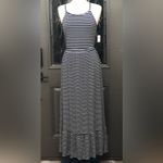 Old Navy NWT-  High-Neck Ruffle-Hem Striped Maxi Dress Photo 1