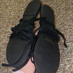 Lulus Womens New  Taylen Black Suede Leather Flat Lace Up Sandals Photo 4