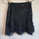 Boutique Black Sequin Fringe Skirt Photo 0