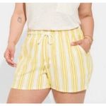 Torrid  Pull On Stretch Linen Shorts Mid Rise 4X Stripe Butter Yellow NWT #V9-1 Photo 0