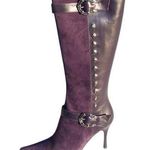 Donald Pliner Purple Suede and Leather Boot Shoe Embellished Studs NWT New $695 Photo 0