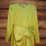 Mac Duggal Chartreuse Long Sleeve Structured Bow Draped Gown 4 Photo 6