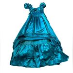 Gunne Sax 1960s Romantic Renaissance Bridal Collection Tooled Satin Dress Photo 7