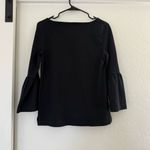 J.Crew Black Bell Sleeve Boatneck Long Sleeve Blouse Top Preppy Career Office S Photo 1