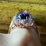 Natural Rose de France Amethyst Sterling Silver Cocktail Ring Size 10.5 Pink Photo 1