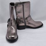 Dolce Vita Armonda Metallic Ankle Boots Women’s 6 Silver Buckle Moto Biker Photo 2