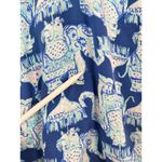 Lilly Pulitzer Womens Top Blue Martinique Elephant V Neck Blouse Casual Medium Photo 7