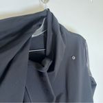 Spanx Faux Leather Drape Front Jacket Black Sz L Photo 4