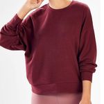 Fabletics Sadie Scrunched Sleeve Pullover Top Black Cherry Maroon Women's XXL Photo 0