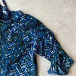 Calvin Klein  Blue Geometric Blouse Photo 1