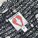 Shrimps Silk Dress polka dot smocked mini womens Black White size 12 minimalist Photo 1