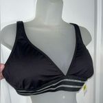 Gibson Latimer Gibson & Latimer NWT Black Mesh Band V Neck Padded Bralette Swim Top Size XL Photo 6