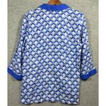 Sigrid Olsen Womens Blouse M Linen Blend Blue Beachy Tunic Santorini Photo 4
