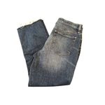J.Crew Women's Flare Crop Jeans Size 28 Dark Blue Frayed Hem Sustainable Photo 1