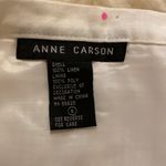 Anne Carson Linen Embroidered Beaded Midi Skirt Sz 6 Midi Slit Front Embellished Photo 4