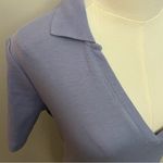 ZARA Knit Shirt Dress Bodycon Ribbed Collar Plunge Neckline Polo Tennis Purple Photo 7