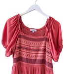 Polagram Boho Chic Embroidered Midi Gypsy Short Sleeves Dress SZ L #2468 Photo 3