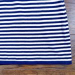 Sail To Sable • Striped Bell Sleeve Dress sweater knit mini navy blue white Photo 5