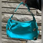 Kooba Vintage leather shoulder bag grommet purse teal blue y2k Photo 0