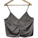 Abercrombie & Fitch  Sleepwear Gray Satin V-Neck Camisole Tank Top Pajamas Size L Photo 1