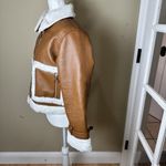 Nasty Gal Faux Leather & Faux Fur Cropped Jacket with Pockets Size 4 / Small Photo 5