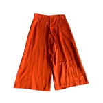 Mango wide leg pants with cover over front orange Sz L Photo 6