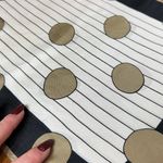 1960s Vera Neumann Polka Dot Silk Scarf Black Cream Gold Mod Long Scarf Vintage Photo 6