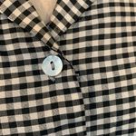 Silkland Black and White Gingham 3/4 Sleeve Silk Blouse Top Women’s Large Photo 1