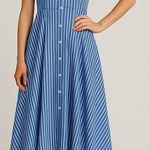 Ivy + Blu Striped Shirt Dress Fit & Flare handkerchief hem Cotton Blue White 10 Blue Photo 0