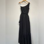 Ramy Brook NWT  Nicola Black One Shoulder Dress Maxi Feminine Evening Wedding szM Photo 8