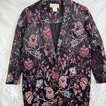 Jessica McClintock Jessica McClintock Black Floral Brocade Blazer Jacket Size 8 Photo 3
