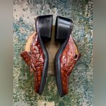 Vintage 90s American Eagle Kimmy fringe faux croc mule loafers, size 7M Brown Photo 5