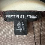 Pretty Little Thing  Chocolate Brown Shape Mesh Detail Overlay Bodycon Dress Photo 2