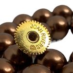 J.O.A. Vintage RIVERS Cocoa Brown Faux Pearl Beaded Single Strand Necklace 20” Photo 2