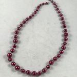 1920s 18” Round Maroon pearl Necklace Photo 0