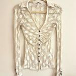Free People  Flower Fields Sheer Mesh Button-Front Shirt Cream Size XS Photo 1