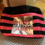 Victoria's Secret Victoria’s Secret Striped Cinch Top Cosmetic Bag, Pink/Black Photo 0