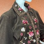NYGARD COLLECTION Embroidered Floral Velvet Coat Jacket Womens Size 14. B25 Brown Photo 7