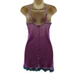 Candie's Sexy Lingerie Chemise Purple Blue Lace Womens Size Large Photo 2