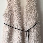 Tart Collection Ivory Belted Fuzzy Vest Photo 0