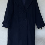 Sandro  Paris Navy Double Breasted Wool Coat Size EU 40 Career Business Thick Photo 0