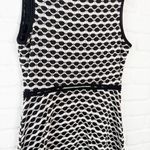 Max Studio  Knit Tank Dress Black White Geometric Print A-Line Sleeveless Medium Photo 4